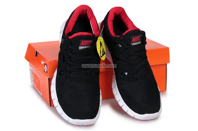 Nike耐克赤足跑鞋 2011新款free run 刘翔黑白红 男