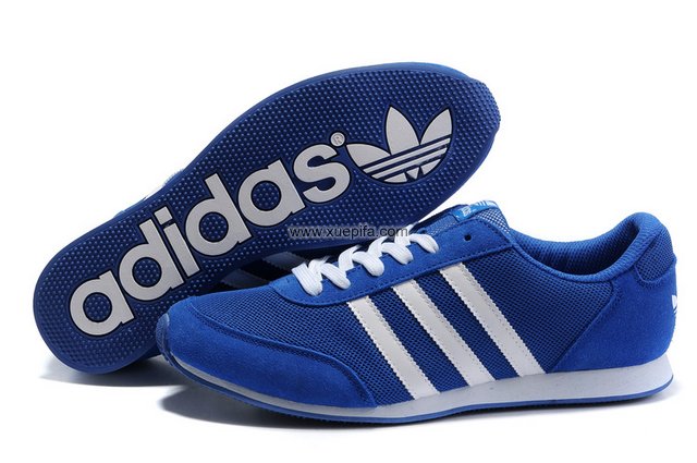 Adidas阿迪三叶草运动跑鞋 蓝色 男