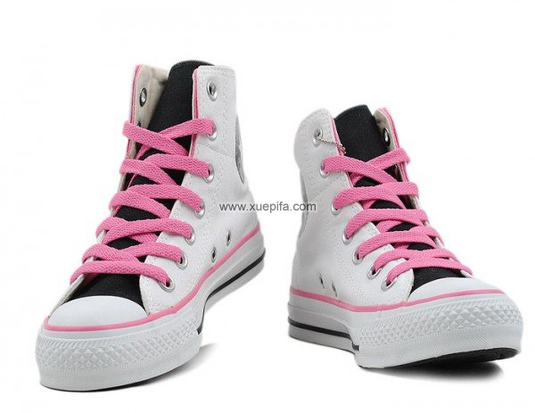 Converse匡威经典帆布 2011新款双层白粉高帮 女