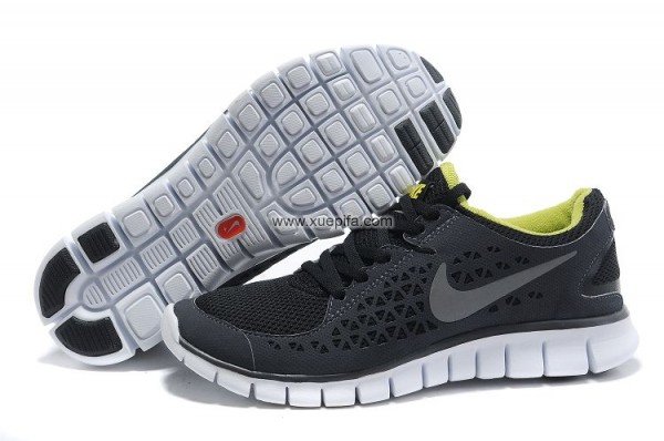 Nike耐克赤足跑鞋 2011新款free run 灰黑绿 男