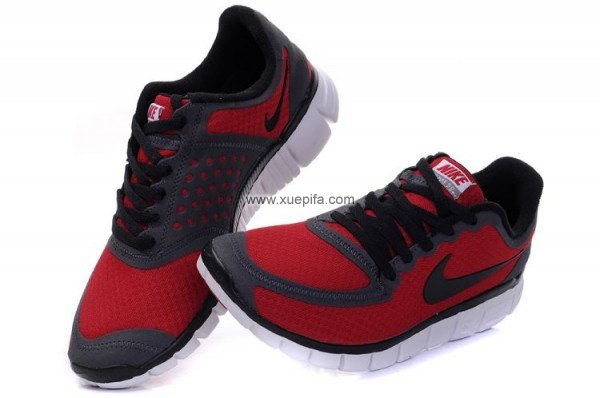 Nike耐克赤足跑鞋 2011新款5.0网面红灰 男