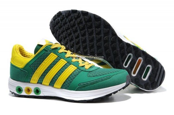 Adidas阿迪三叶草清风跑步鞋 2011新款陈冠希绿黄 男