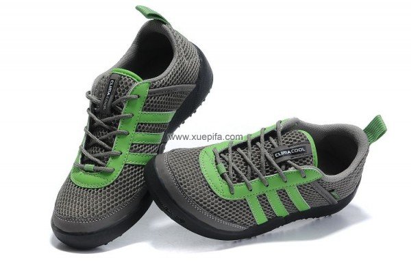 Adidas阿迪三叶草清风跑步鞋 2098越野鞋灰绿 女