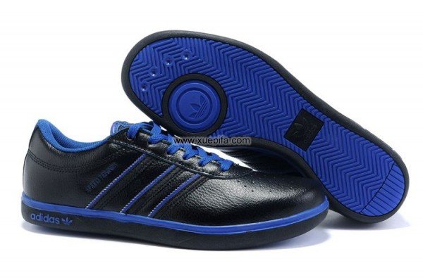 Adidas阿迪三叶草复古休闲鞋 2011新款speed tennis黑蓝低帮 男