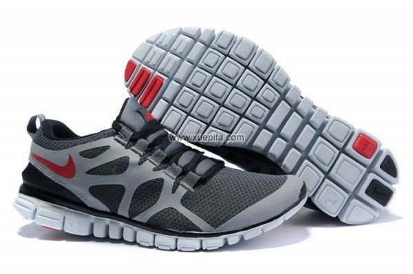 Nike耐克赤足跑鞋 2011新款free run 3.0二代升级版灰黑红 男