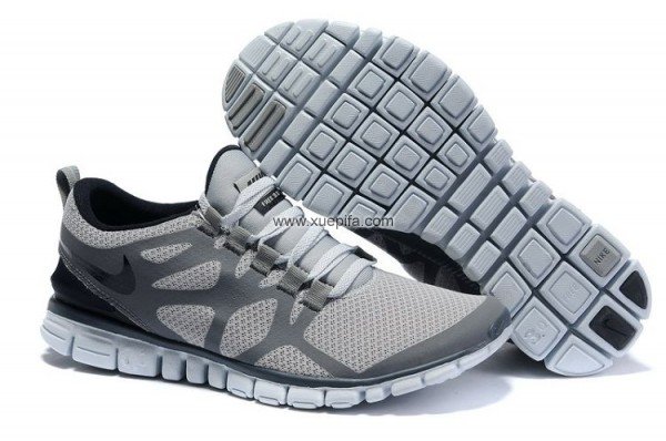 Nike耐克赤足跑鞋 2011新款free run 3.0二代升级版灰黑 男