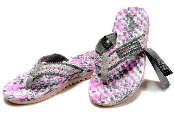 阿迪拖鞋 2011新款按摩人字拖粉红 女