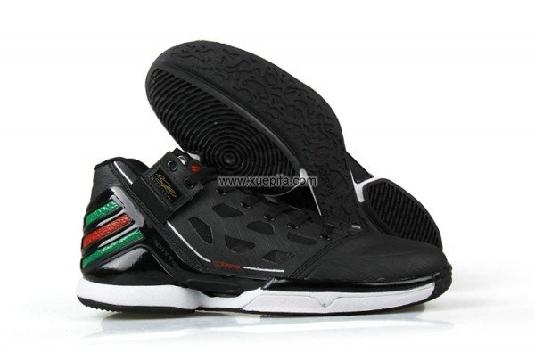 Adidas阿迪罗斯篮球鞋 adizero rose 2.0黑白绿 男