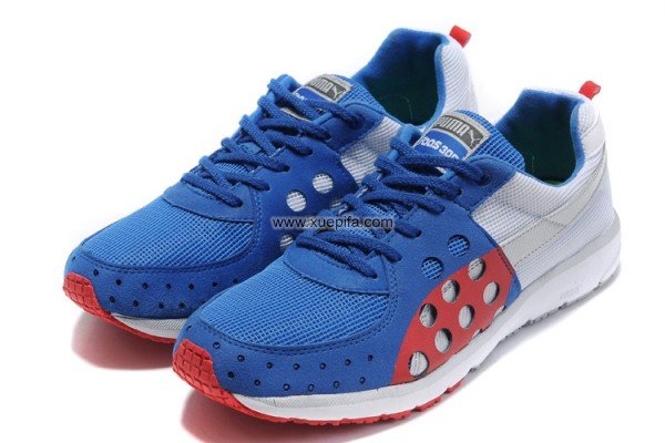 Puma彪马透气跑鞋 2011新款蓝红灰 男