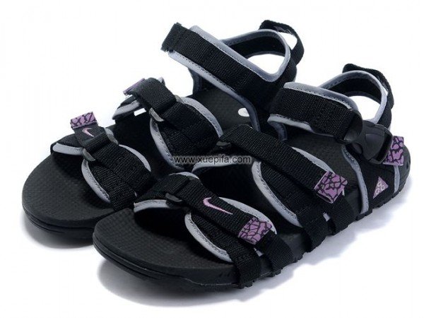 Nike耐克魔术扣沙滩鞋 2011夏季超凉爽黑紫 情侣