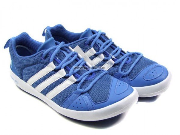 Adidas阿迪三叶草透气休闲鞋 2011新款0978沙滩鞋蓝白 男