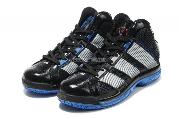Adidas阿迪霍华德篮球鞋 2011新款疾速乘双战靴黑白蓝 男