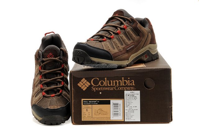 哥伦比亚登山鞋 棕红 男