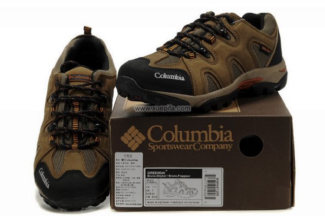 哥伦比亚登山鞋 防水棕灰 男