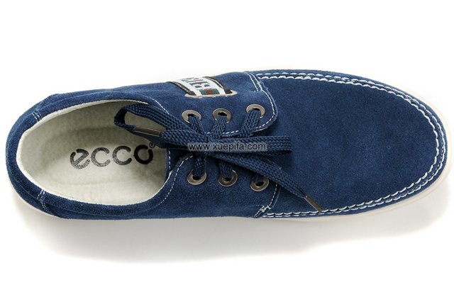 爱步休闲鞋 头层牛皮深蓝色 男