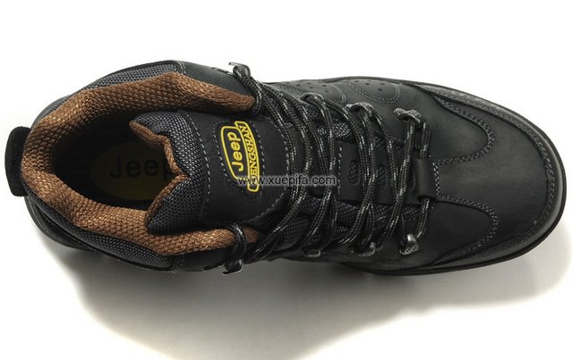 吉普登山靴 疯马皮防水袜套黑色 男