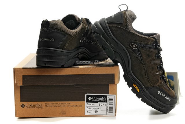 哥伦比亚登山鞋 钢扣绿色 男