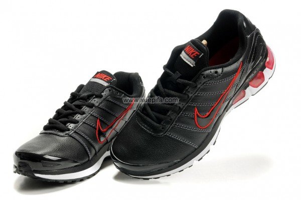 Nike耐克Air max跑鞋 2011新款813皮面黑红 男女