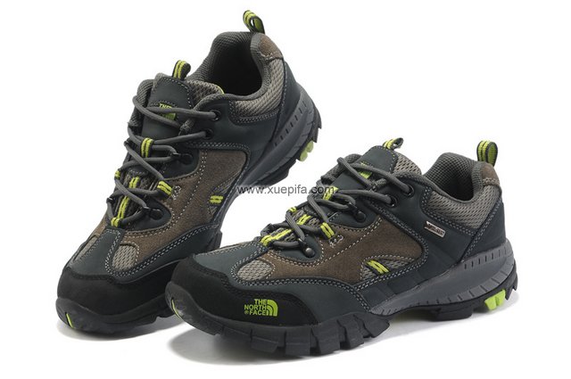 北脸登山鞋 头层磨砂皮灰色 男