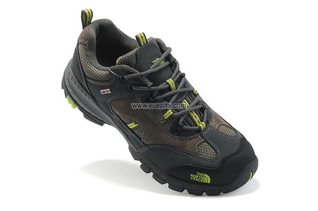 北脸登山鞋 头层磨砂皮灰色 男