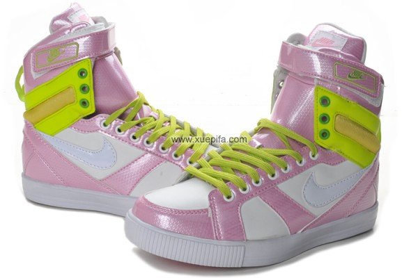 Nike耐克跳舞靴 2011新款潮流鞋浅粉绿高帮 女