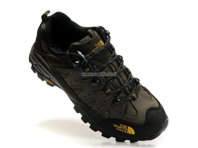 北脸登山鞋 头层磨砂小牛皮浅绿色 男