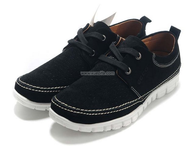 爱步休闲鞋 冲孔透气黑色 男