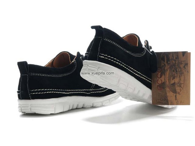 爱步休闲鞋 冲孔透气黑色 男