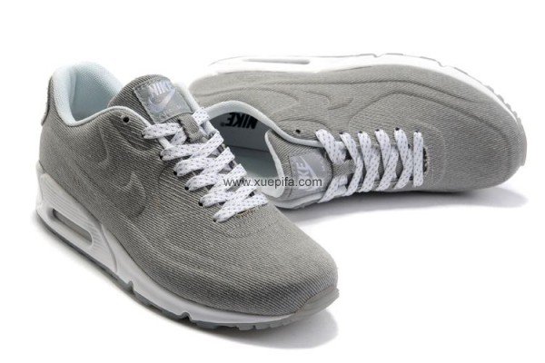 Nike耐克Air max跑鞋 2012新款无缝科技帆布面浅灰色 男女