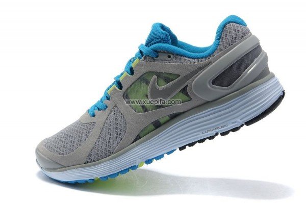Nike耐克登月跑鞋 2012新款4.5代超轻透气减震热销灰蓝色 男