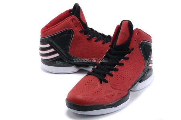 Adidas阿迪罗斯篮球鞋 2012adizero rose 季后赛红黑色 男