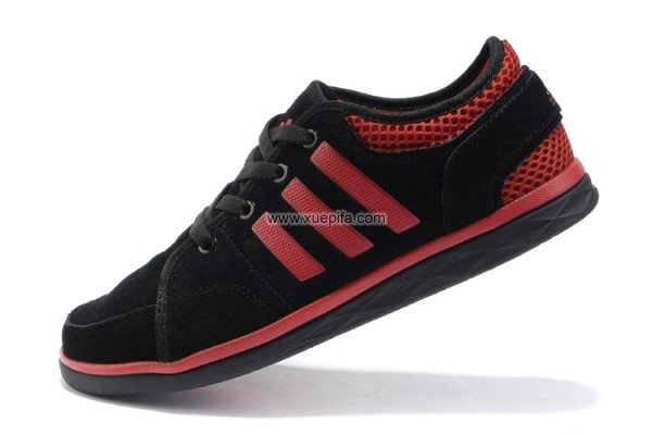 Adidas阿迪三叶草自行车4代 2012新款板鞋黑红色 男