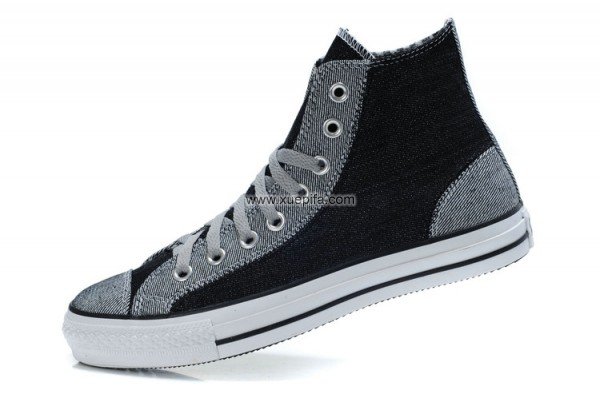 Converse匡威海外版 2012新款明星潮鞋牛仔布灰色高帮 男女