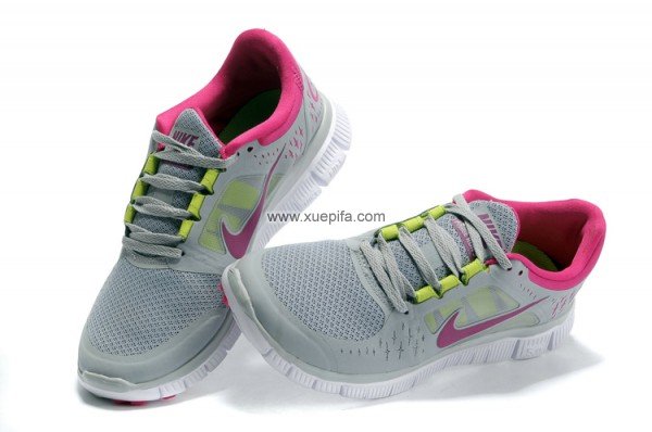 Nike耐克赤足跑鞋 2012超轻白灰桃红 女