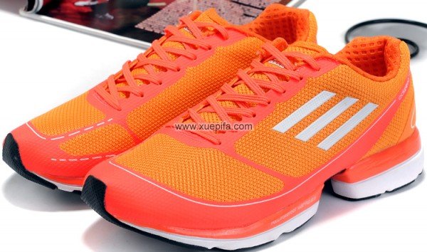Adidas阿迪三叶草清风跑步鞋 2012新款夏季必备橘红白 男