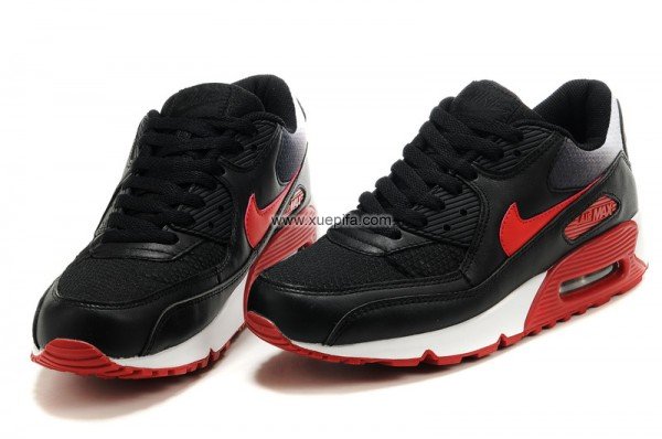 Nike耐克Air max跑鞋 90内增高黑红 男