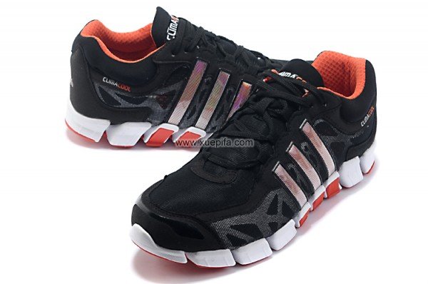 Adidas阿迪毛毛虫跑鞋 2012新款360超轻黑桔彩带 男