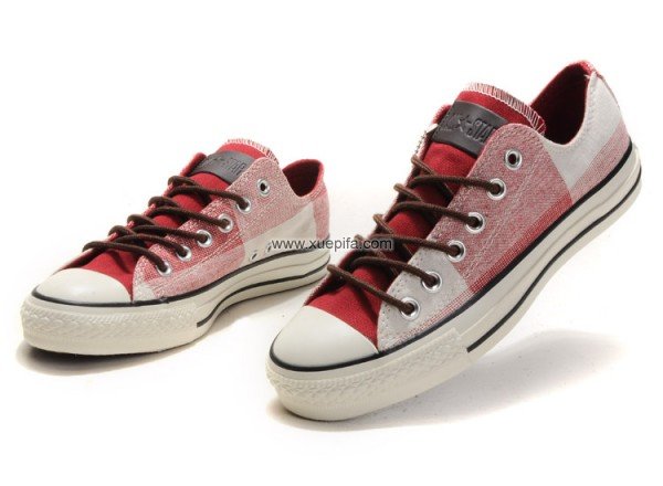 Converse匡威帆布鞋 2012新款方格撞色港版粉红低帮 女