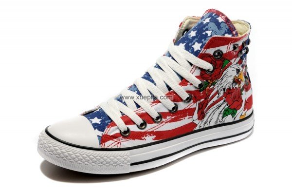 Converse匡威国旗 2012新款铆钉鹰版红蓝 男女
