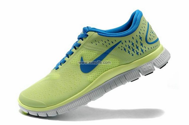 Nike耐克赤足跑鞋 2012新款4.0 V2自如驰骋绿蓝 女