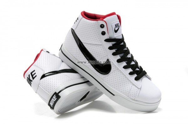 Nike耐克文化鞋 2012新款902高帮白黑红 男