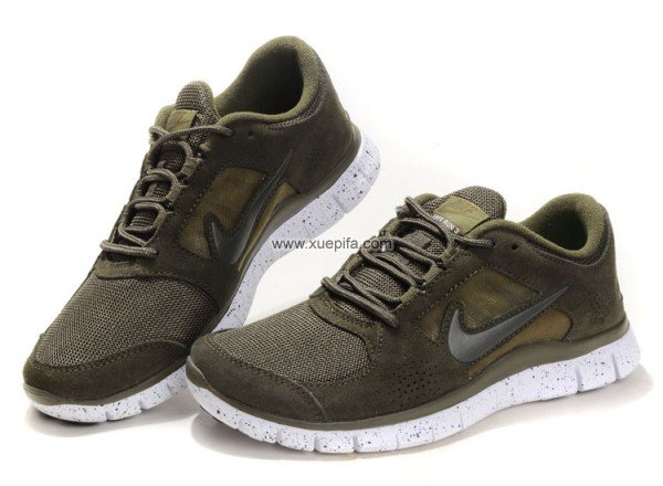 Nike耐克赤足跑鞋 2012新款RUN+3橄榄绿 男