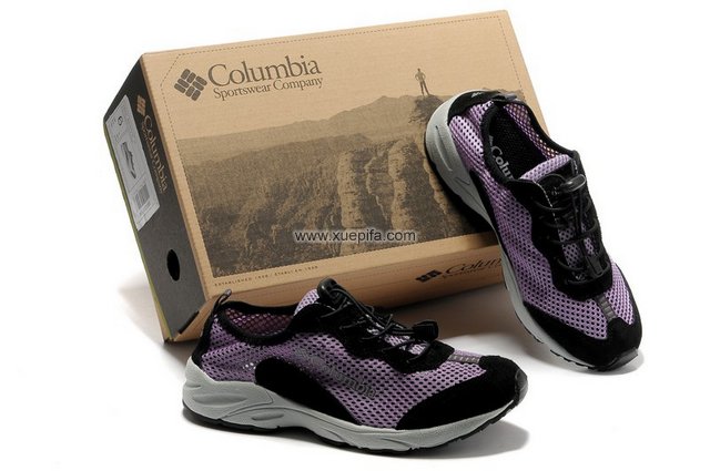 哥伦比亚网布鞋 2012夏季休闲紫色 女