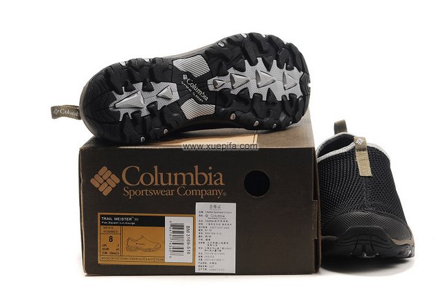 哥伦比亚网布鞋 2012夏季清凉黑色 男