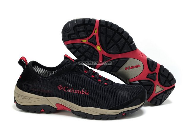 哥伦比亚网布鞋 2012夏季透气黑红 男