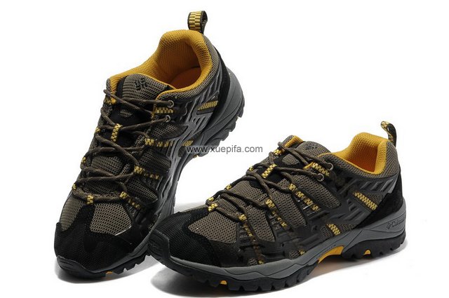 哥伦比亚登山鞋 2012透气黑黄 男