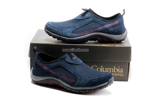 哥伦比亚网布鞋 2012新款休闲蓝色 男女