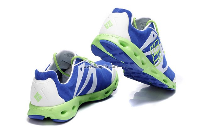 哥伦比亚登山鞋 2012新款反毛皮宝蓝荧光绿 男