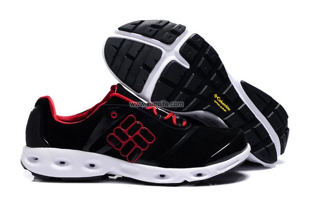 哥伦比亚登山鞋 2012新款反毛皮黑红 男