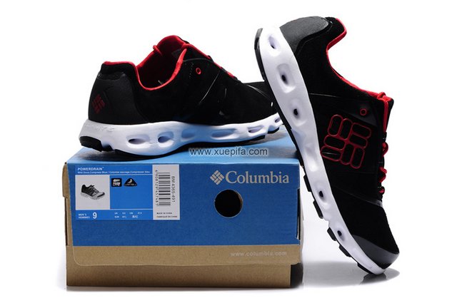 哥伦比亚登山鞋 2012新款反毛皮黑红 男